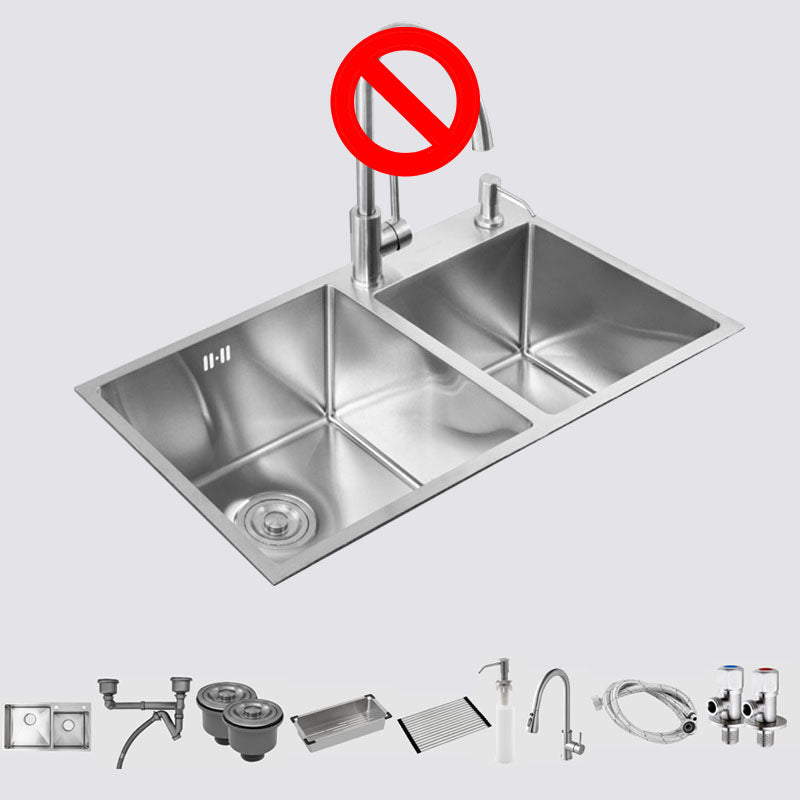 Stainless Steel Kitchen Sink Contemporary Double Bowl Kitchen Sink