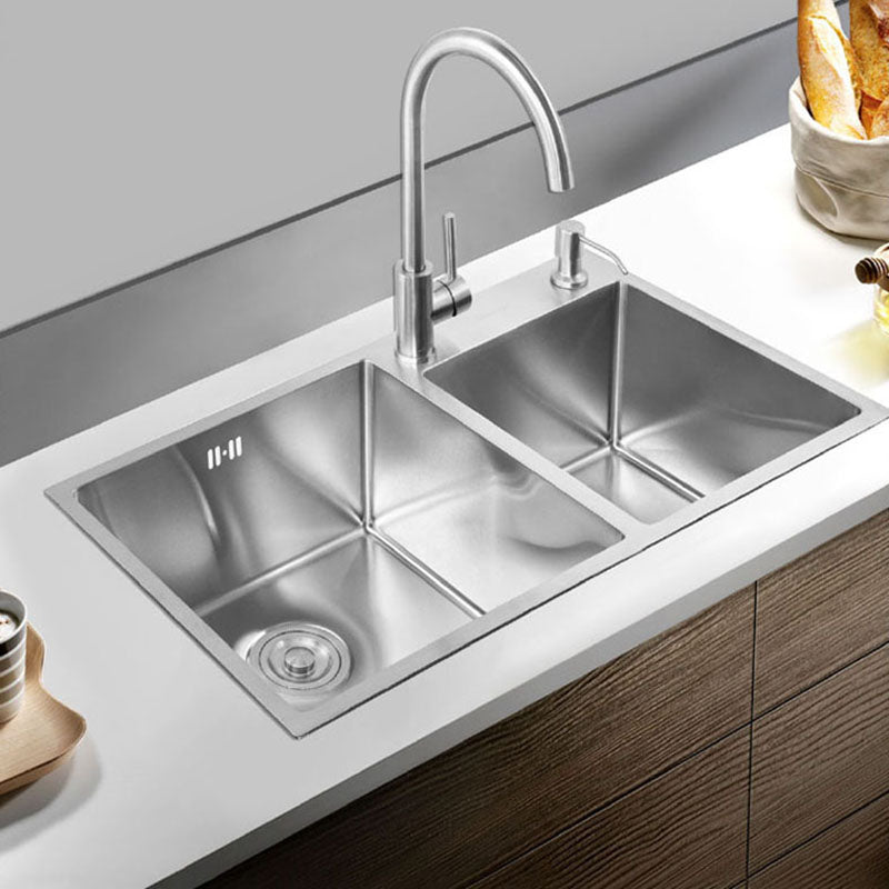 Stainless Steel Kitchen Sink Contemporary Double Bowl Kitchen Sink