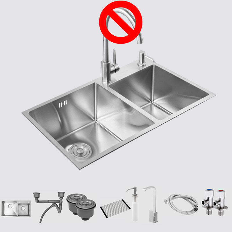 Stainless Steel Kitchen Sink Contemporary Double Bowl Kitchen Sink