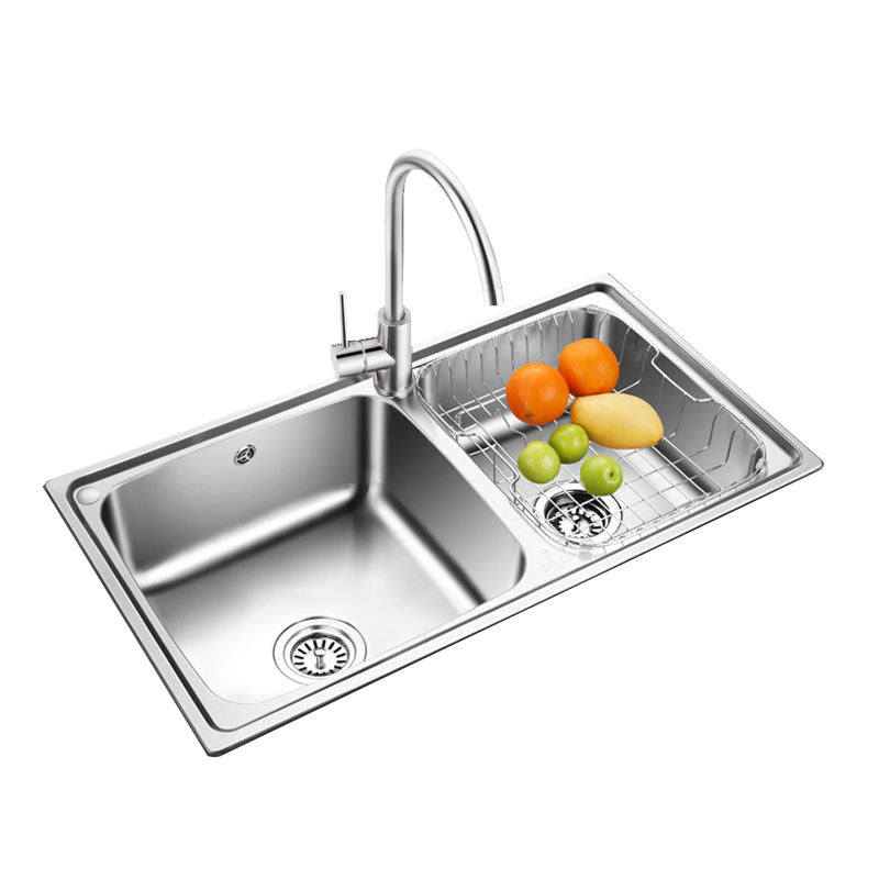 Double Bowl Kitchen Sink Stainless Steel Kitchen with Faucet Included