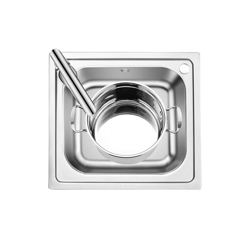 Single Bowl Kitchen Sink Stainless Steel Rectangle Sink with Drain Assembly