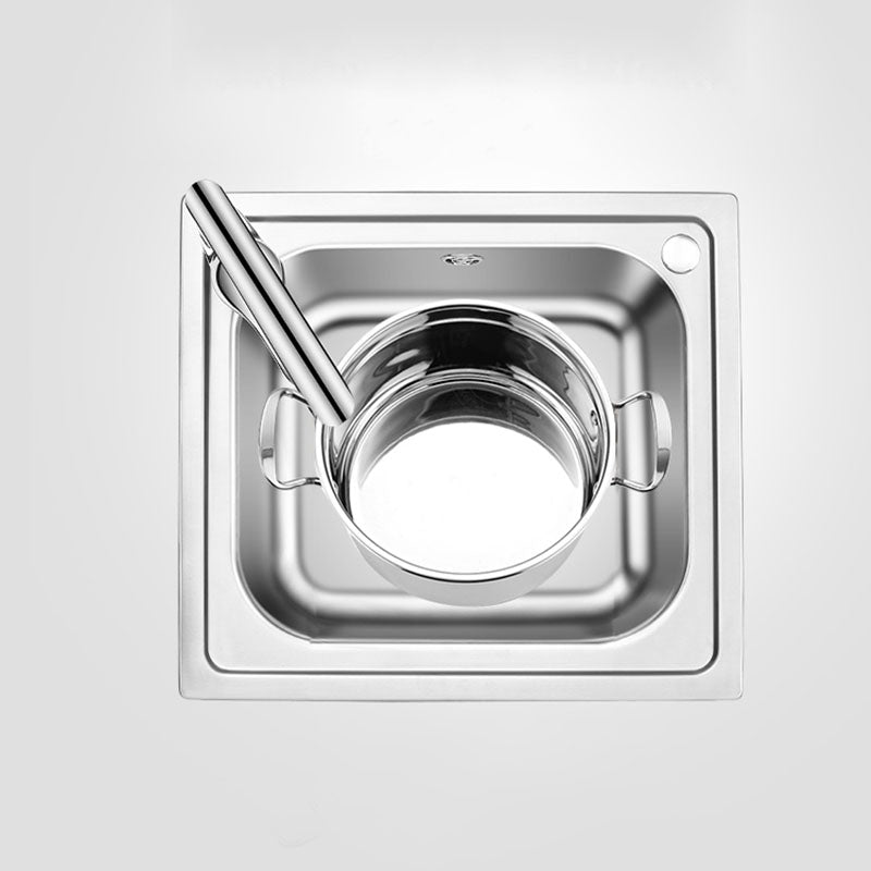 Single Bowl Kitchen Sink Stainless Steel Rectangle Sink with Drain Assembly