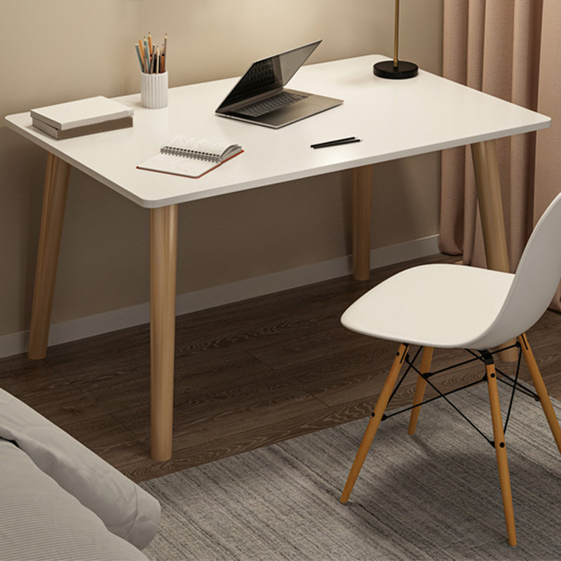 Contemporary Office Desk Parsons Writing Desk with Wooden Legs