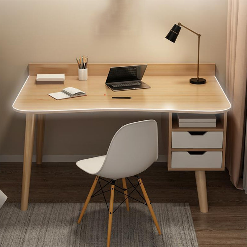 Contemporary Office Desk Parsons Writing Desk with Wooden Legs