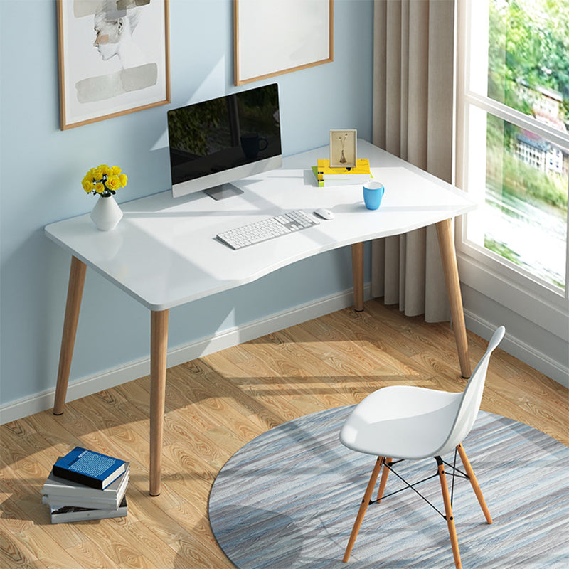 Contemporary Office Desk Parsons Writing Desk with Wooden Legs