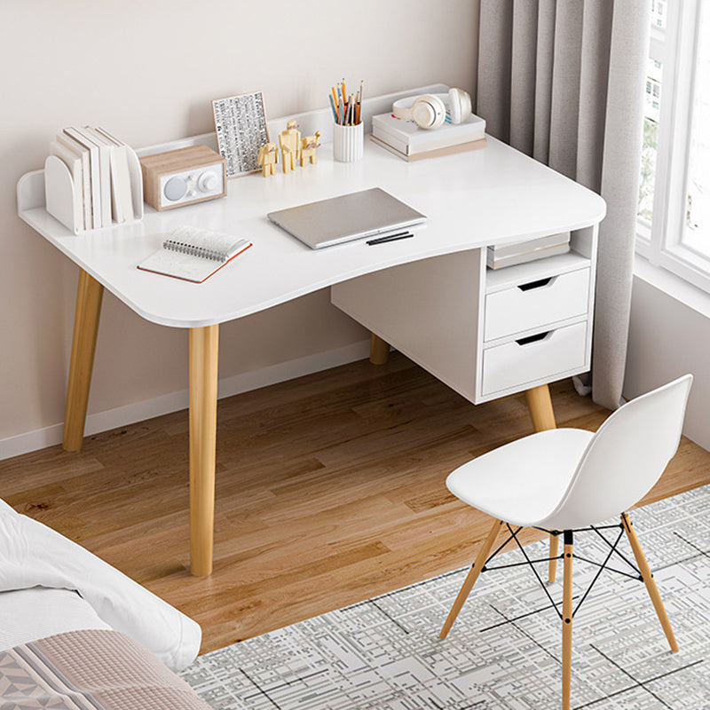 Contemporary Office Desk Parsons Writing Desk with Wooden Legs