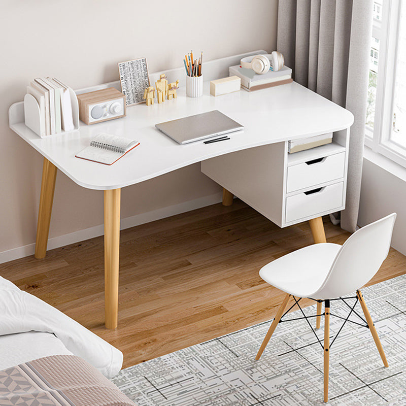 Contemporary Office Desk Parsons Writing Desk with Wooden Legs