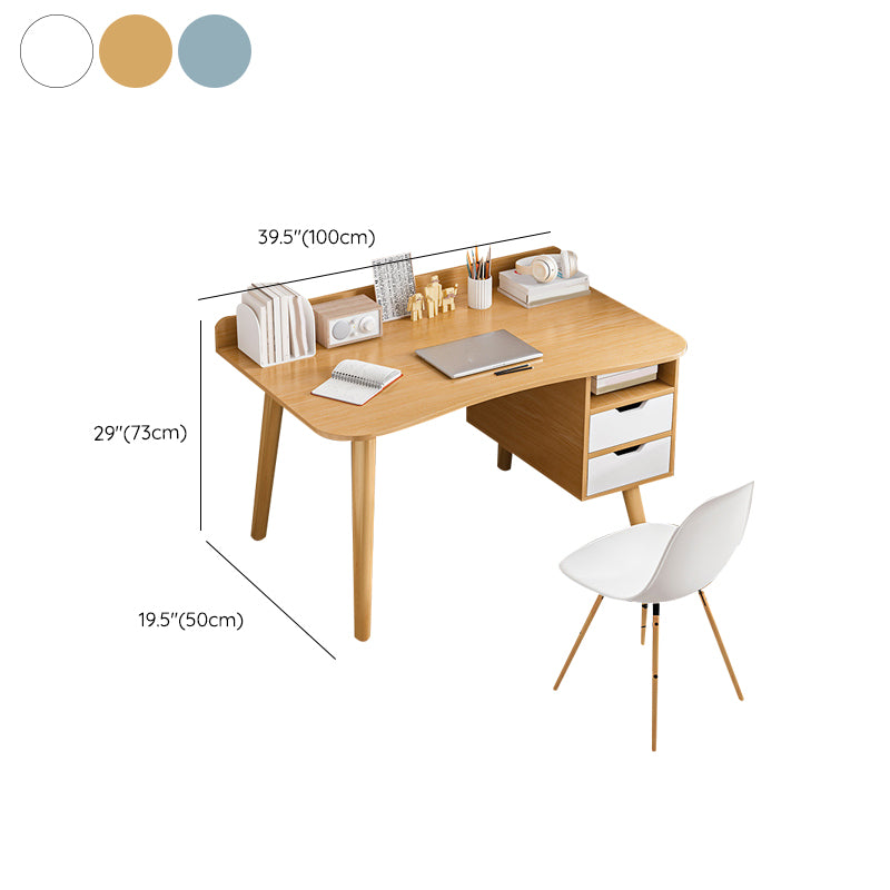 Contemporary Office Desk Parsons Writing Desk with Wooden Legs