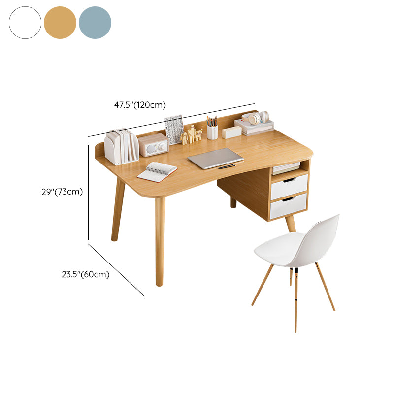 Contemporary Office Desk Parsons Writing Desk with Wooden Legs