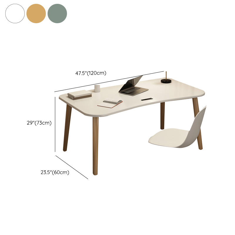 Contemporary Office Desk Parsons Writing Desk with Wooden Legs