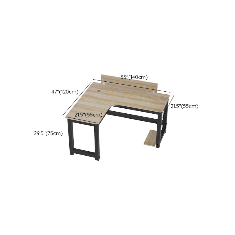 Industrial Office Desk Manufactured Wood L-Shape 29.25 Inch H Writing Desk