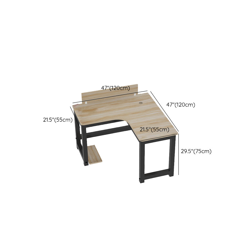 Industrial Office Desk Manufactured Wood L-Shape 29.25 Inch H Writing Desk