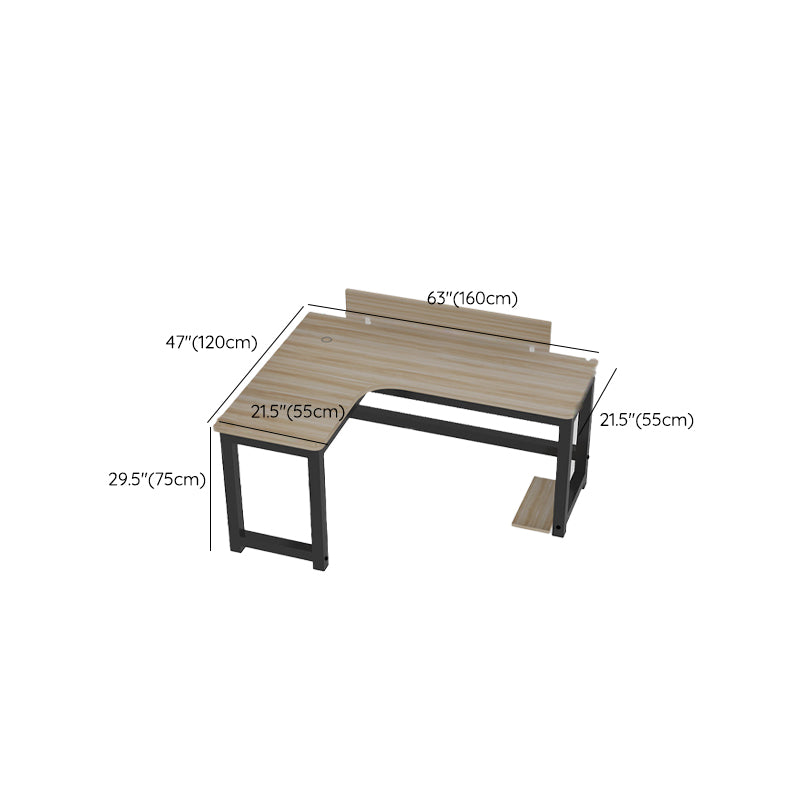 Industrial Office Desk Manufactured Wood L-Shape 29.25 Inch H Writing Desk