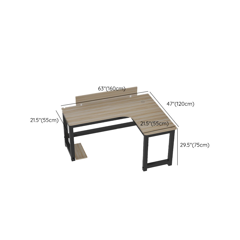 Industrial Office Desk Manufactured Wood L-Shape 29.25 Inch H Writing Desk