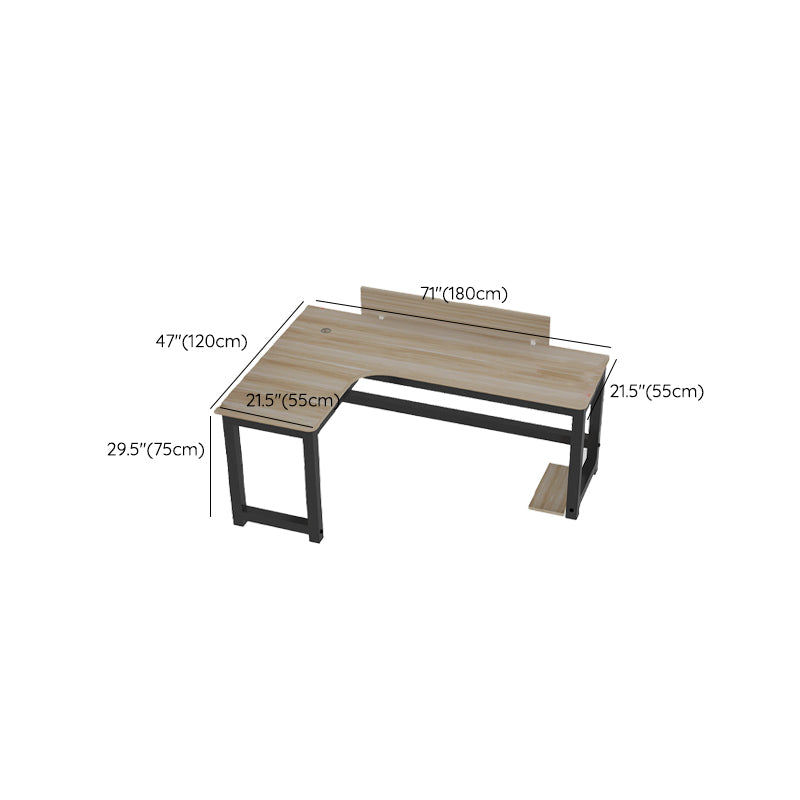 Industrial Office Desk Manufactured Wood L-Shape 29.25 Inch H Writing Desk