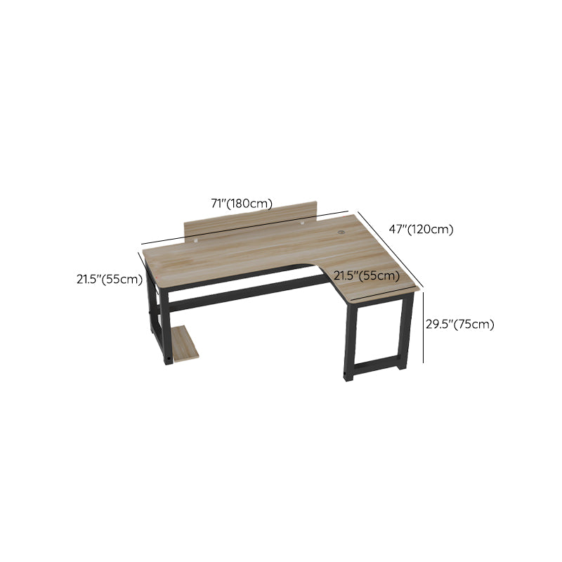 Industrial Office Desk Manufactured Wood L-Shape 29.25 Inch H Writing Desk