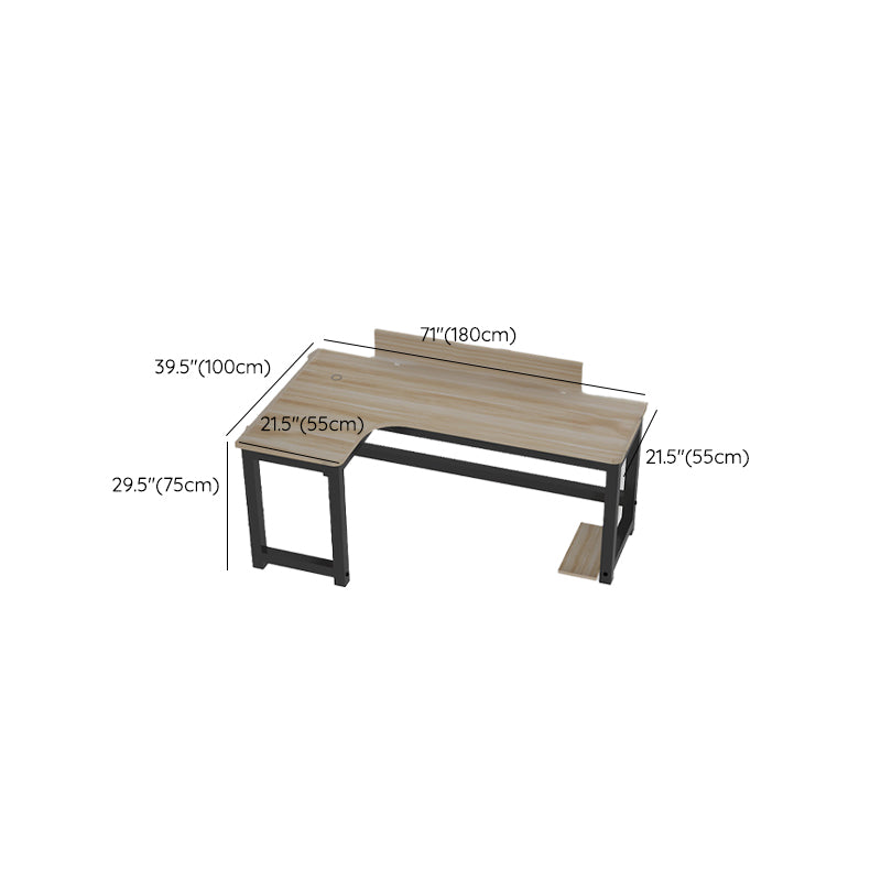 Industrial Office Desk Manufactured Wood L-Shape 29.25 Inch H Writing Desk