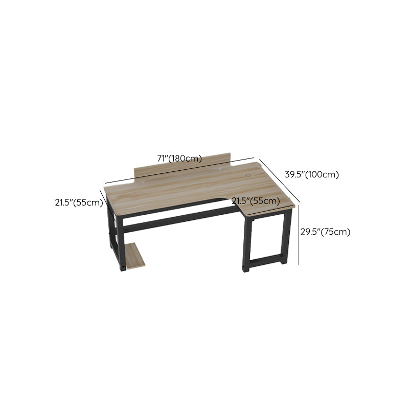 Industrial Office Desk Manufactured Wood L-Shape 29.25 Inch H Writing Desk