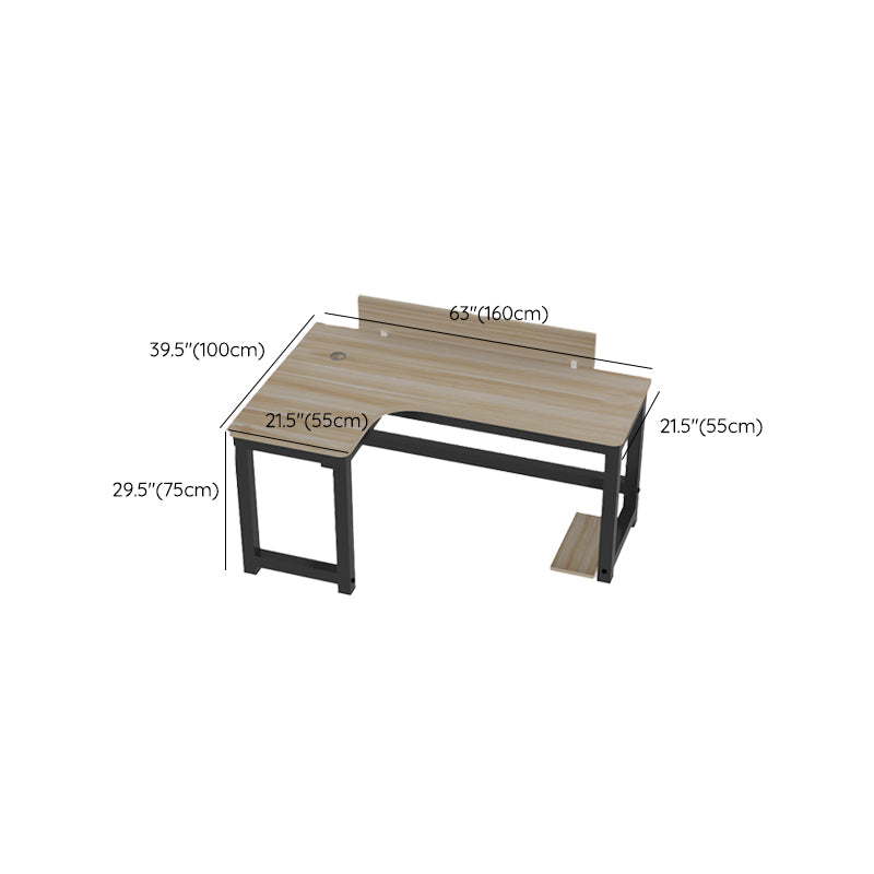 Industrial Office Desk Manufactured Wood L-Shape 29.25 Inch H Writing Desk