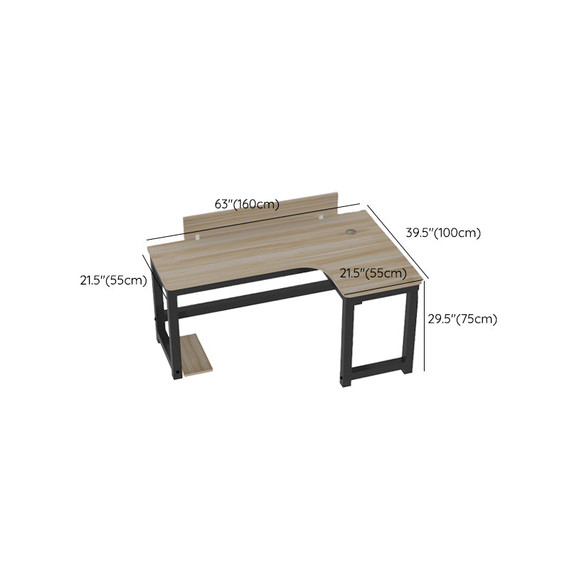 Industrial Office Desk Manufactured Wood L-Shape 29.25 Inch H Writing Desk