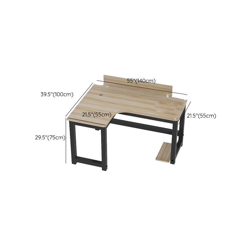 Industrial Office Desk Manufactured Wood L-Shape 29.25 Inch H Writing Desk