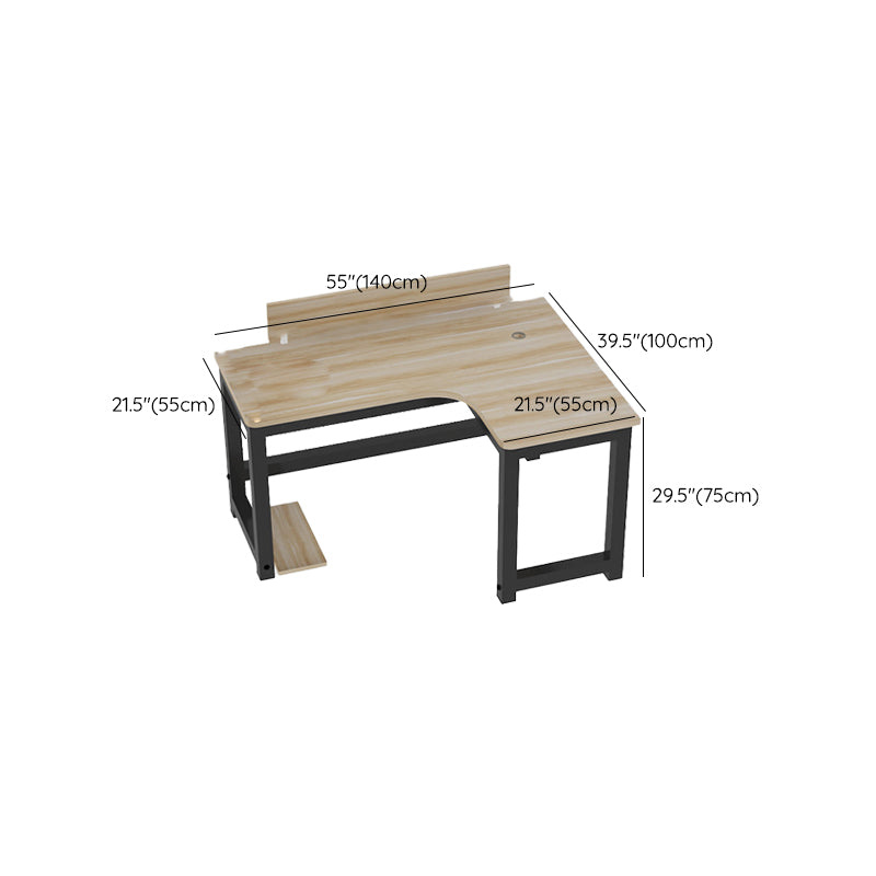 Industrial Office Desk Manufactured Wood L-Shape 29.25 Inch H Writing Desk