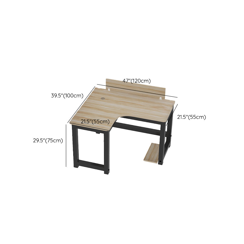 Industrial Office Desk Manufactured Wood L-Shape 29.25 Inch H Writing Desk