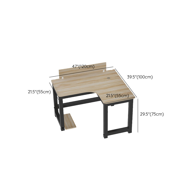 Industrial Office Desk Manufactured Wood L-Shape 29.25 Inch H Writing Desk