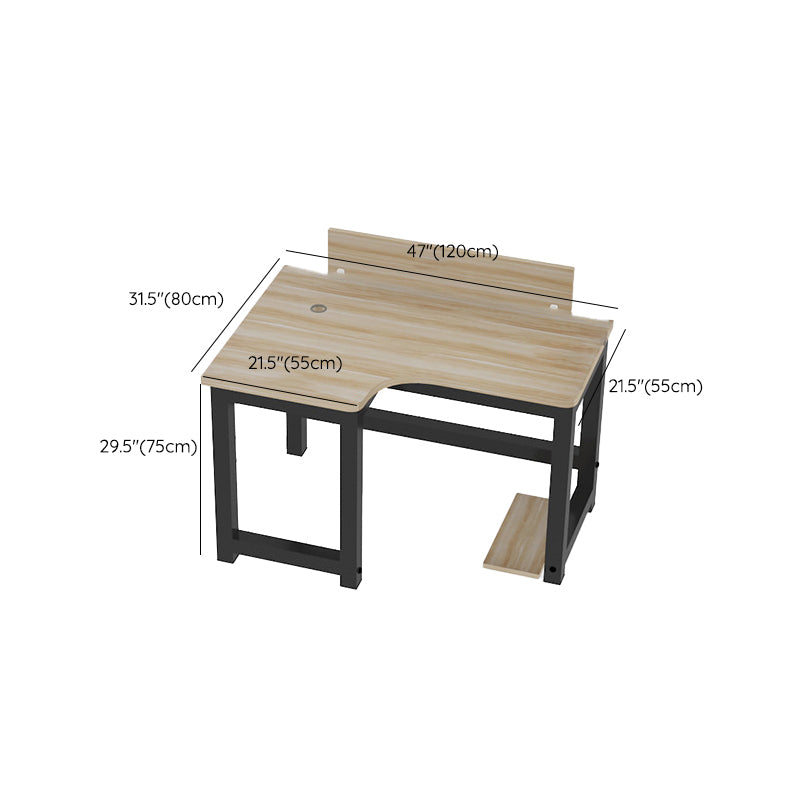 Industrial Office Desk Manufactured Wood L-Shape 29.25 Inch H Writing Desk