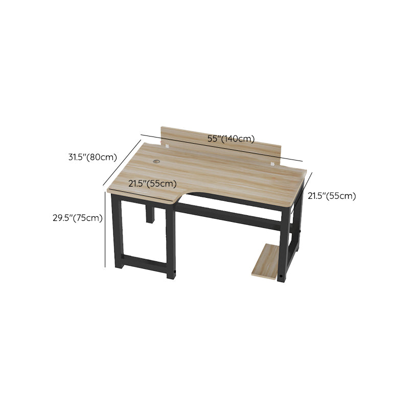 Industrial Office Desk Manufactured Wood L-Shape 29.25 Inch H Writing Desk