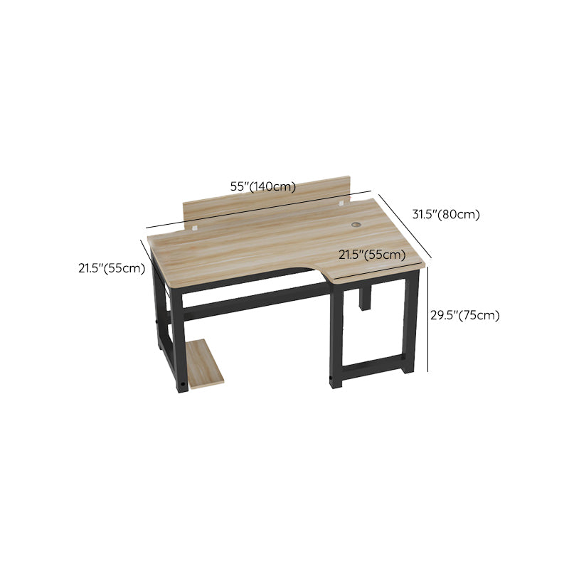 Industrial Office Desk Manufactured Wood L-Shape 29.25 Inch H Writing Desk