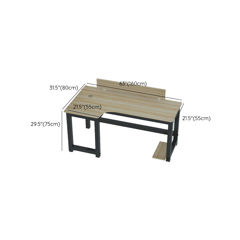 Industrial Office Desk Manufactured Wood L-Shape 29.25 Inch H Writing Desk