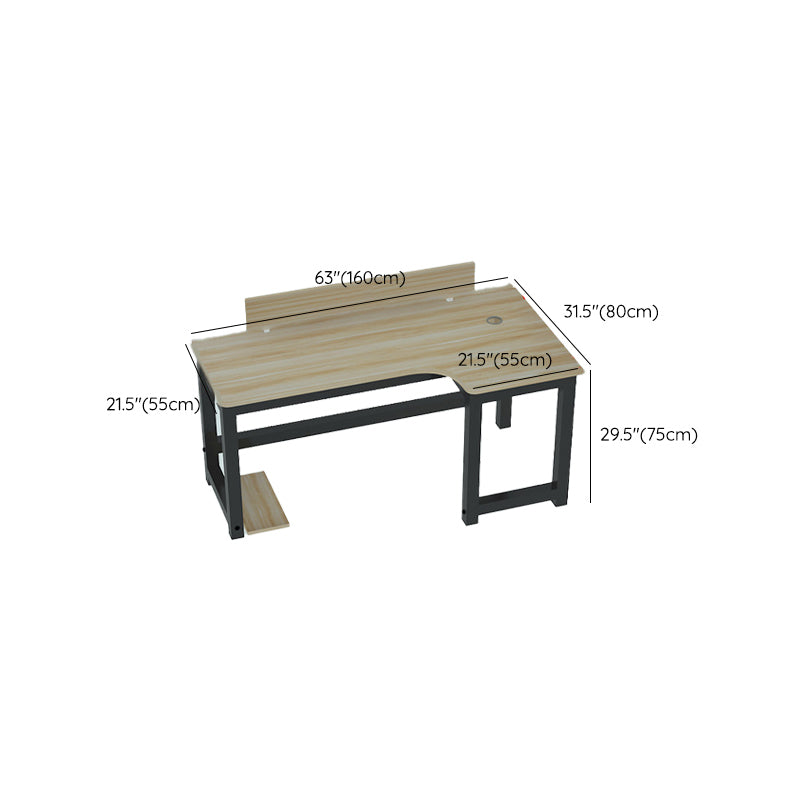 Industrial Office Desk Manufactured Wood L-Shape 29.25 Inch H Writing Desk