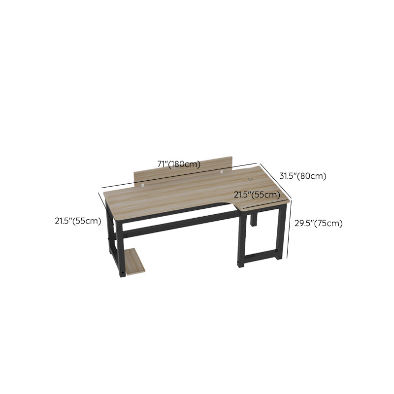 Industrial Office Desk Manufactured Wood L-Shape 29.25 Inch H Writing Desk