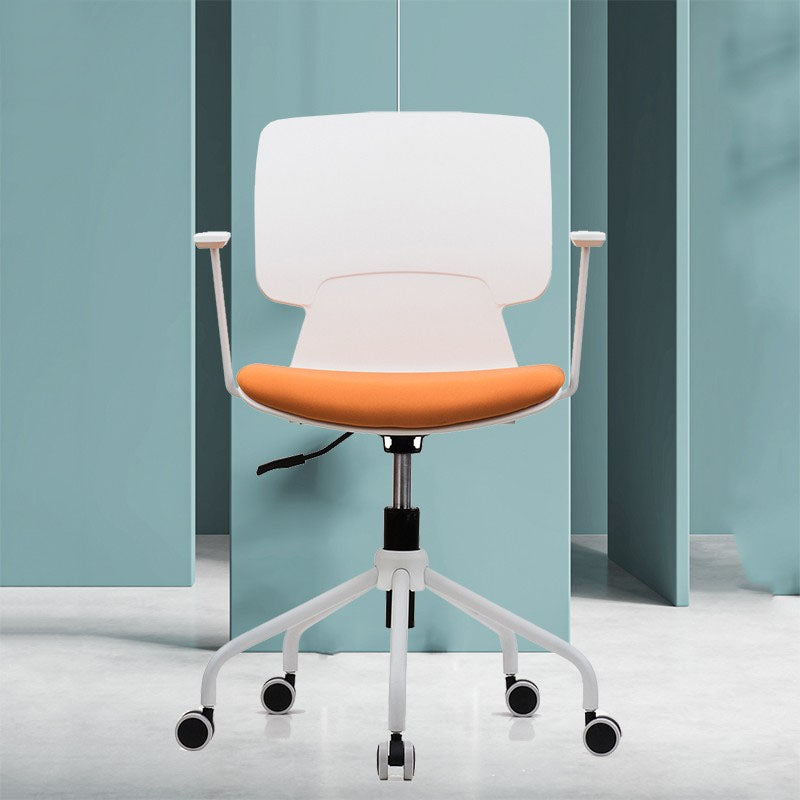 Modern Desk Chair Fixed Arms Upholstered No Distressing Chair