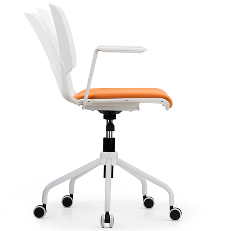 Modern Desk Chair Fixed Arms Upholstered No Distressing Chair