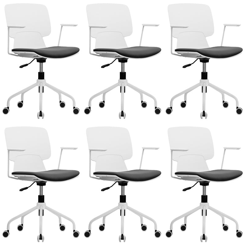 Modern Desk Chair Fixed Arms Upholstered No Distressing Chair