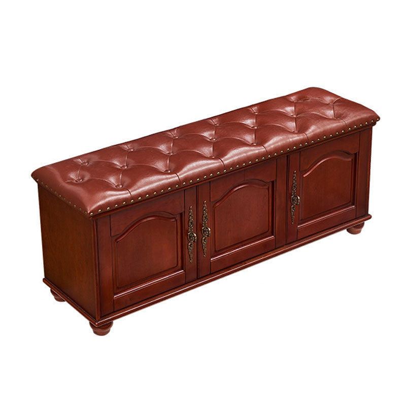 Traditional Entryway Bench Solid Wood Bench with Upholstered , 13.65 Inch W