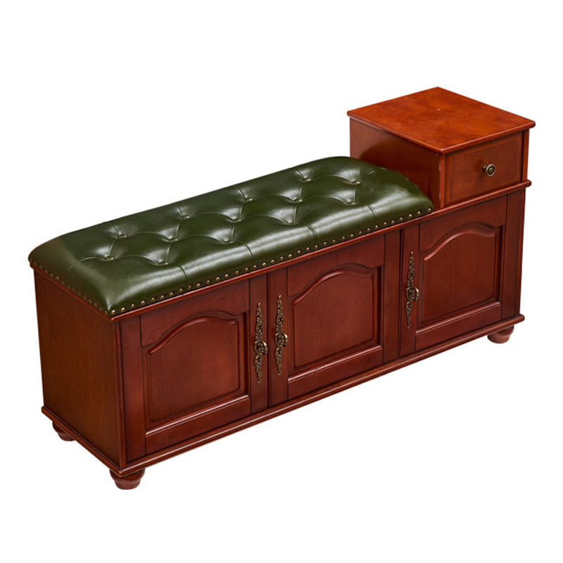 Traditional Entryway Bench Solid Wood Bench with Upholstered , 13.65 Inch W