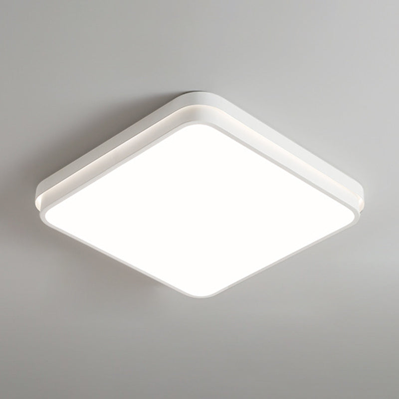 Metal Geometric Flush Mount Fixture Modern Flush Light Fixture in White