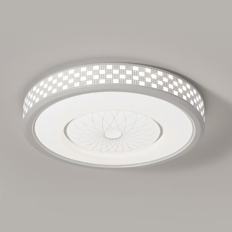 White Ceiling Light Fixture Modernism Round LED Flush Mount for Bedroom