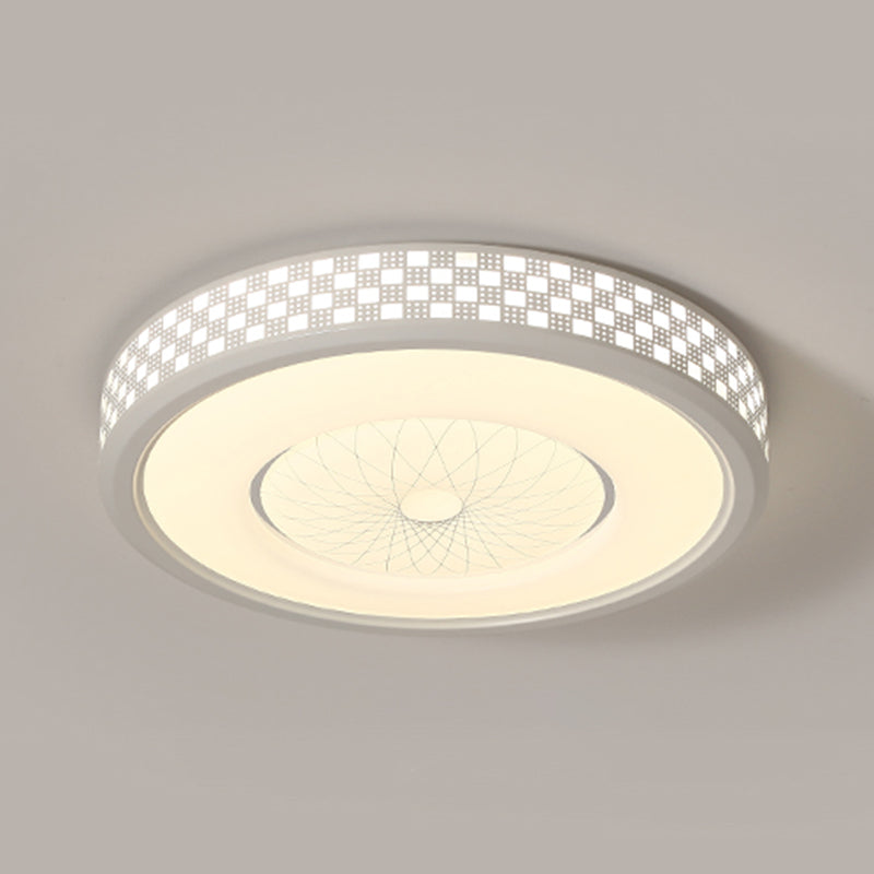 White Ceiling Light Fixture Modernism Round LED Flush Mount for Bedroom