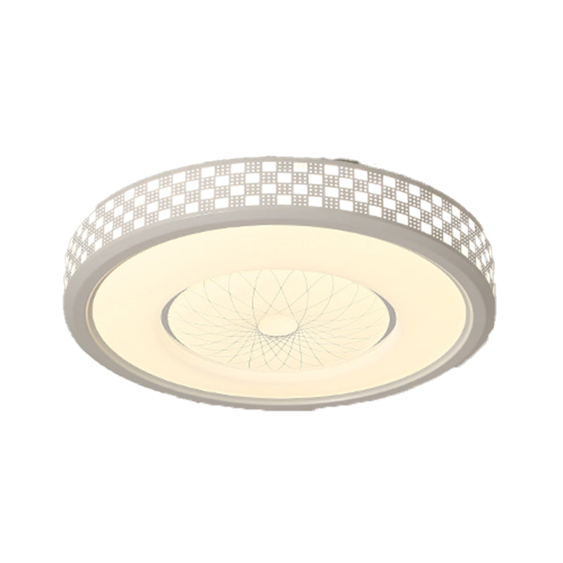 White Ceiling Light Fixture Modernism Round LED Flush Mount for Bedroom