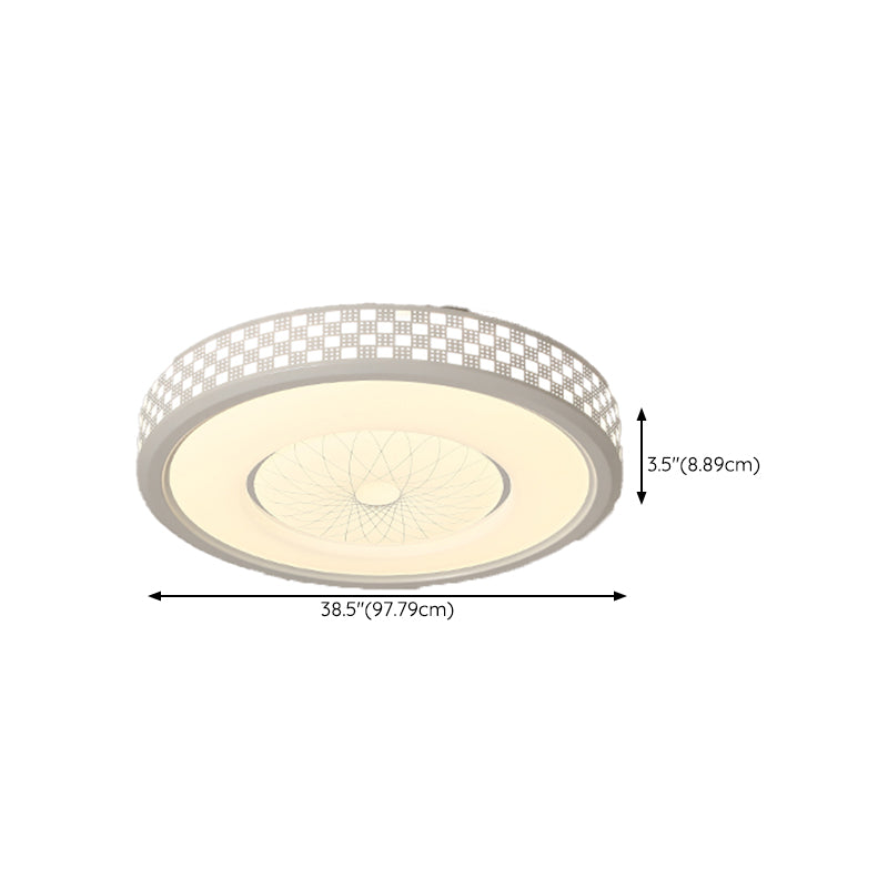 White Ceiling Light Fixture Modernism Round LED Flush Mount for Bedroom