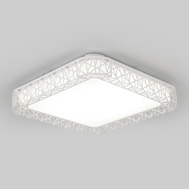 White Ceiling Light Fixture Modernism LED Flush Mount for Living Room