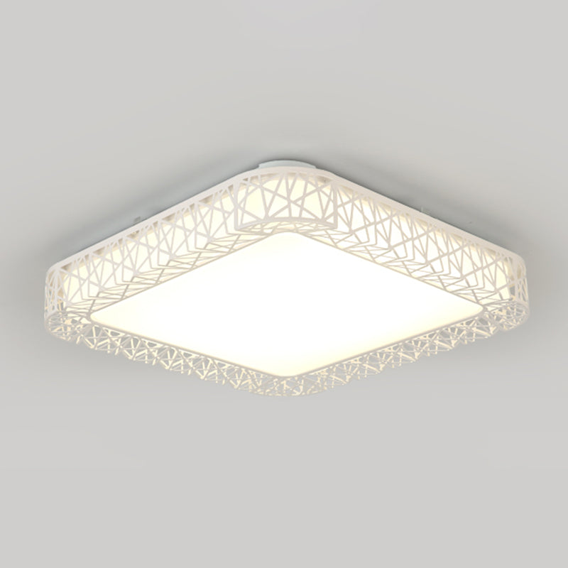 White Ceiling Light Fixture Modernism LED Flush Mount for Living Room