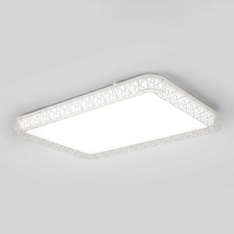 White Ceiling Light Fixture Modernism LED Flush Mount for Living Room