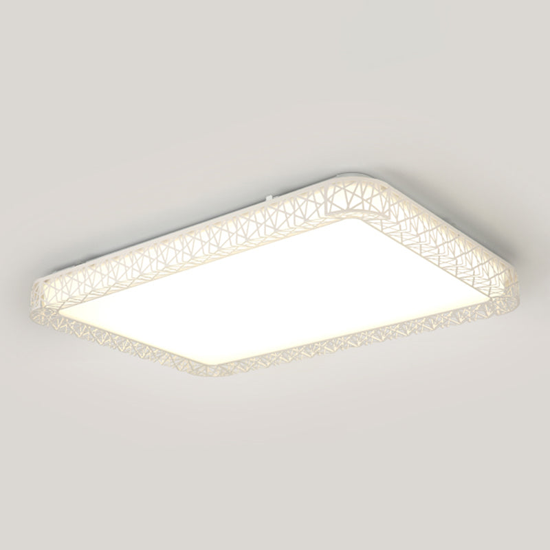 White Ceiling Light Fixture Modernism LED Flush Mount for Living Room