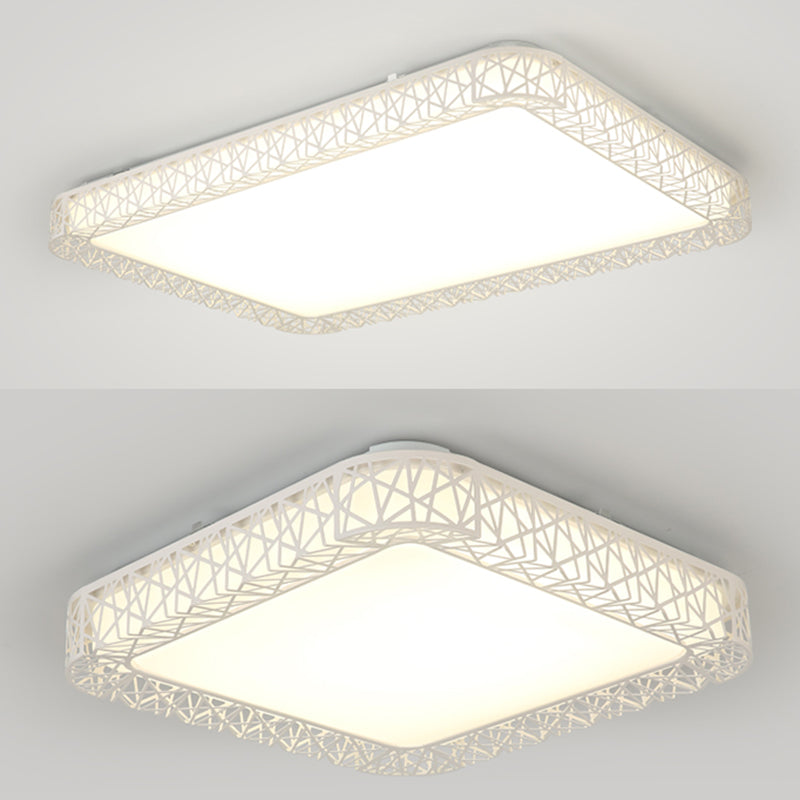 White Ceiling Light Fixture Modernism LED Flush Mount for Living Room