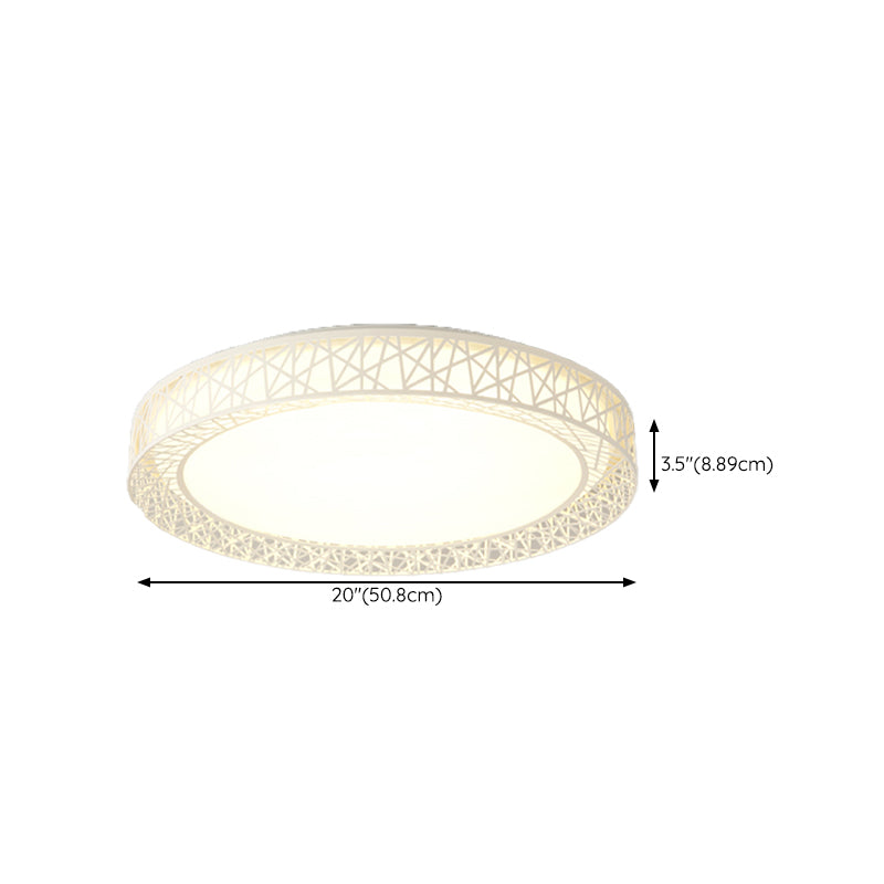 White Ceiling Light Fixture Modernism LED Flush Mount for Living Room